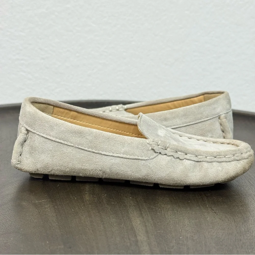 Janie and Jack Kids Size 9 Gray Suede Leather Slip On Loafers Classic‎ Preppy
